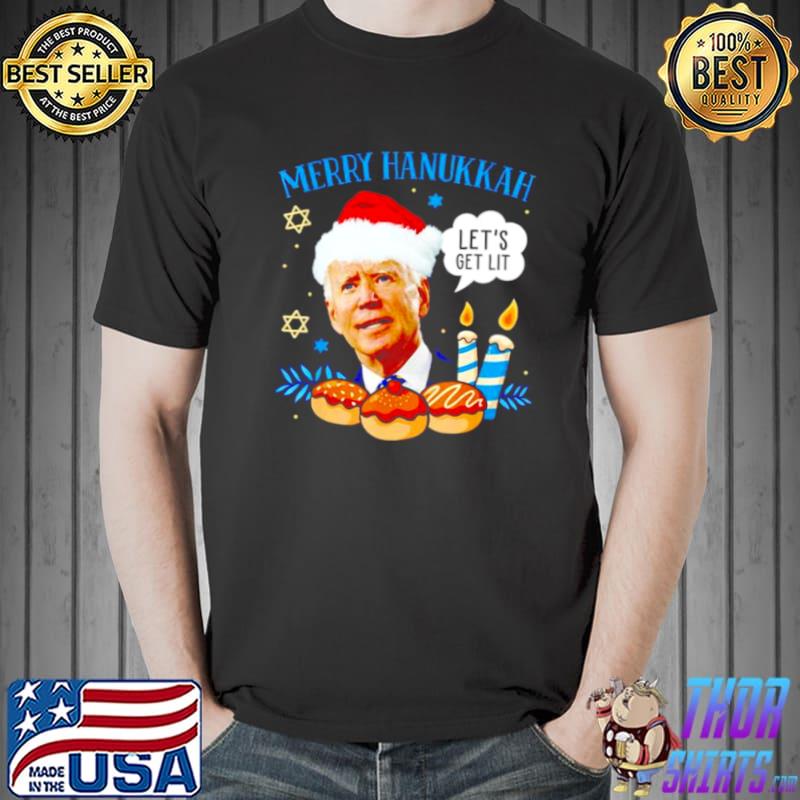 Nice Nice biden Merry Hanukkah let’s get lit Christmas sweater Unisex