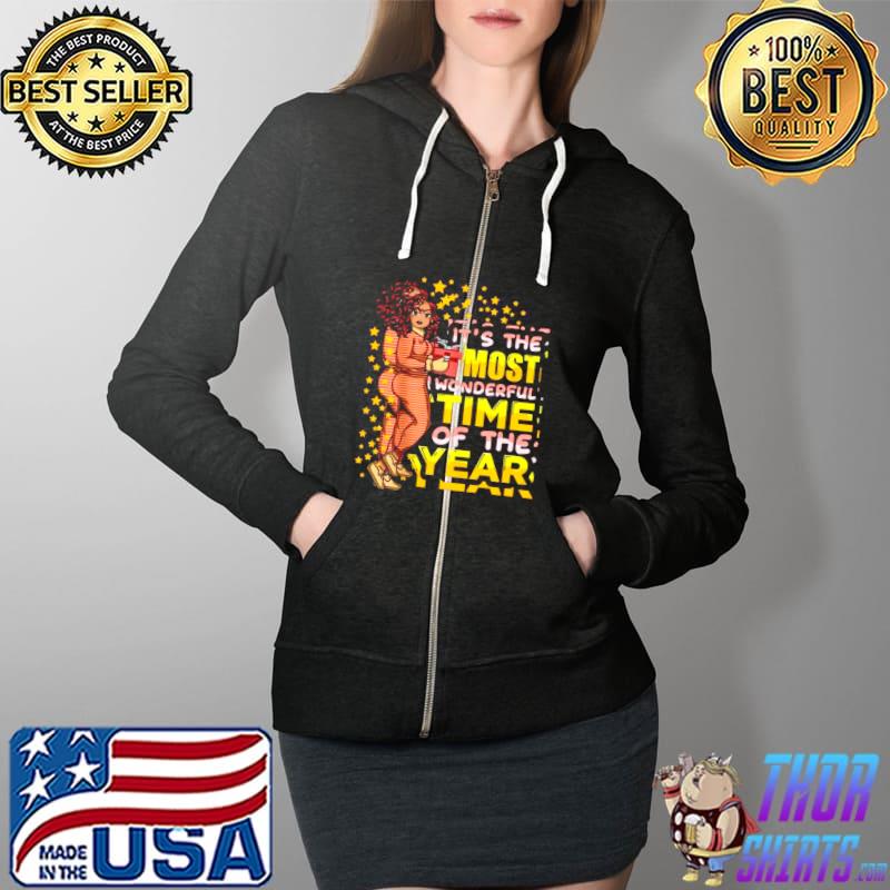 Nice Pajamas-Melanin-Its-The-Most-Wonderful-Time-Of-The-Year-Christmas-Shirt Full Zip Hooded