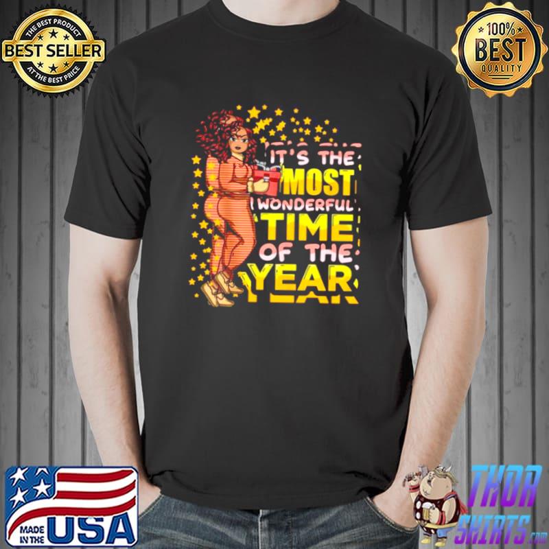Nice Pajamas-Melanin-Its-The-Most-Wonderful-Time-Of-The-Year-Christmas-Shirt Unisex