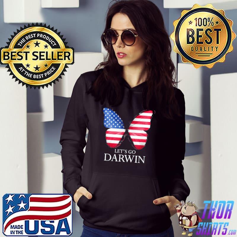Original Let’s Go Darwin American Flag butterfly T-Shirt