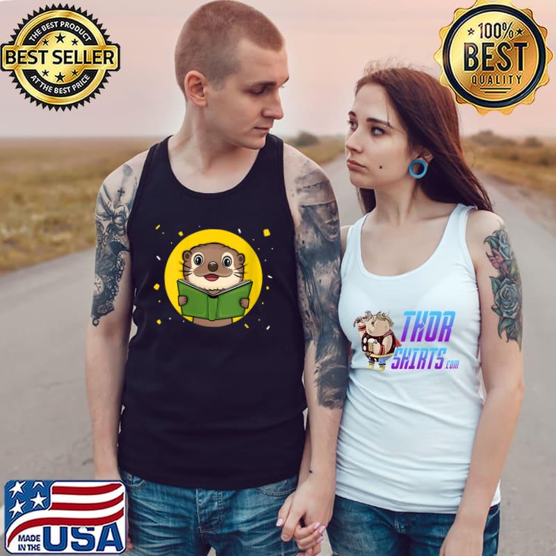 Otter Book Reading - Funny Bookaholics River Otter Lover T- Tank Top