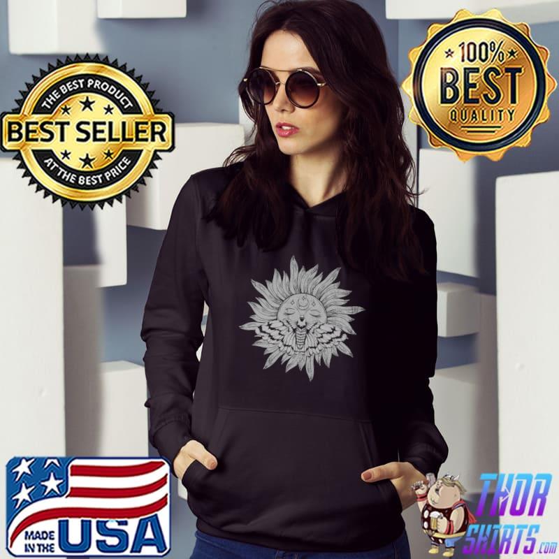 Pagan Blackcraft Mystic Sun Moon Insect Occult Moth T-Shirt