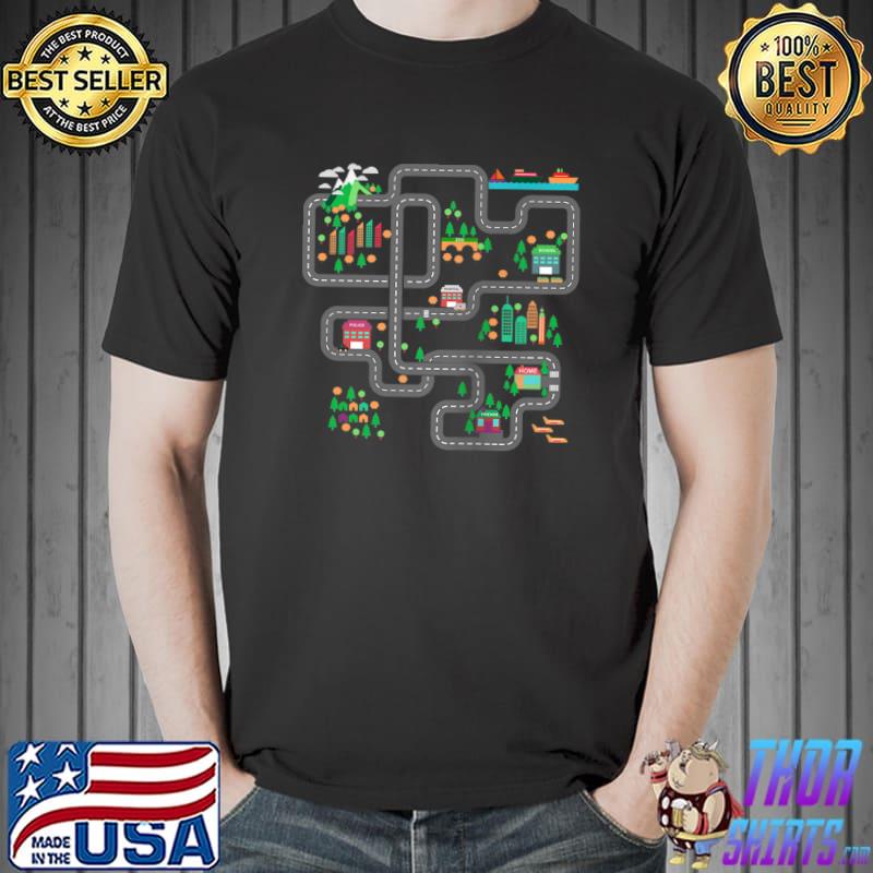 Play mat Road Map, Racing Car Play Mat Funny Fathers Day T- Unisex