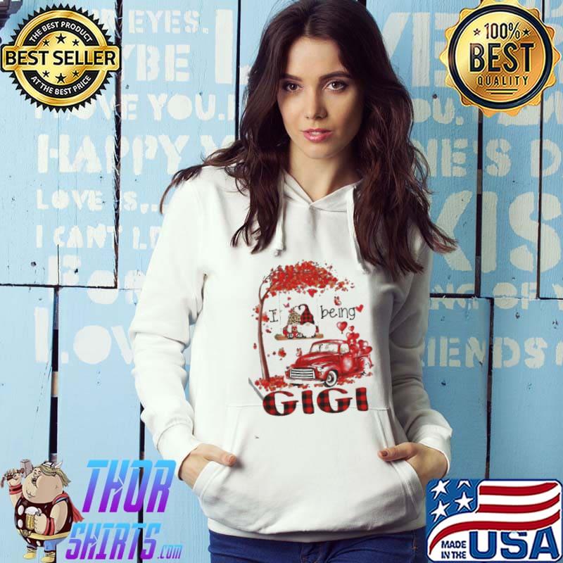 Premium I love being gigi valentine Leopard Gnome Red Truck Heart Shirt