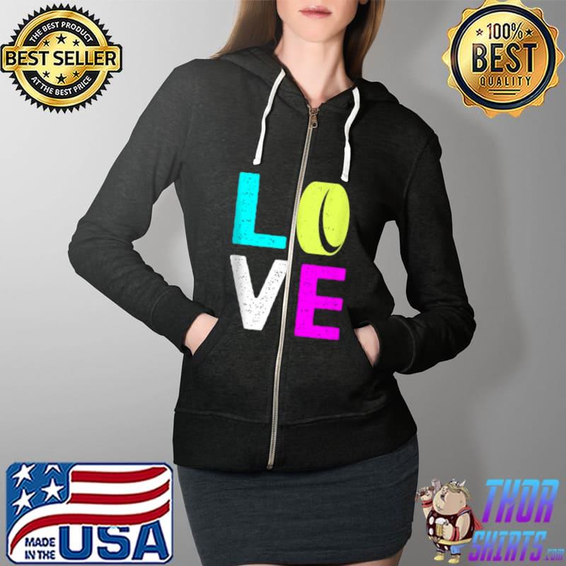 Premium Retro Valentines Day Hearts Hockey Sports Player Shirt Full Zip Hooded