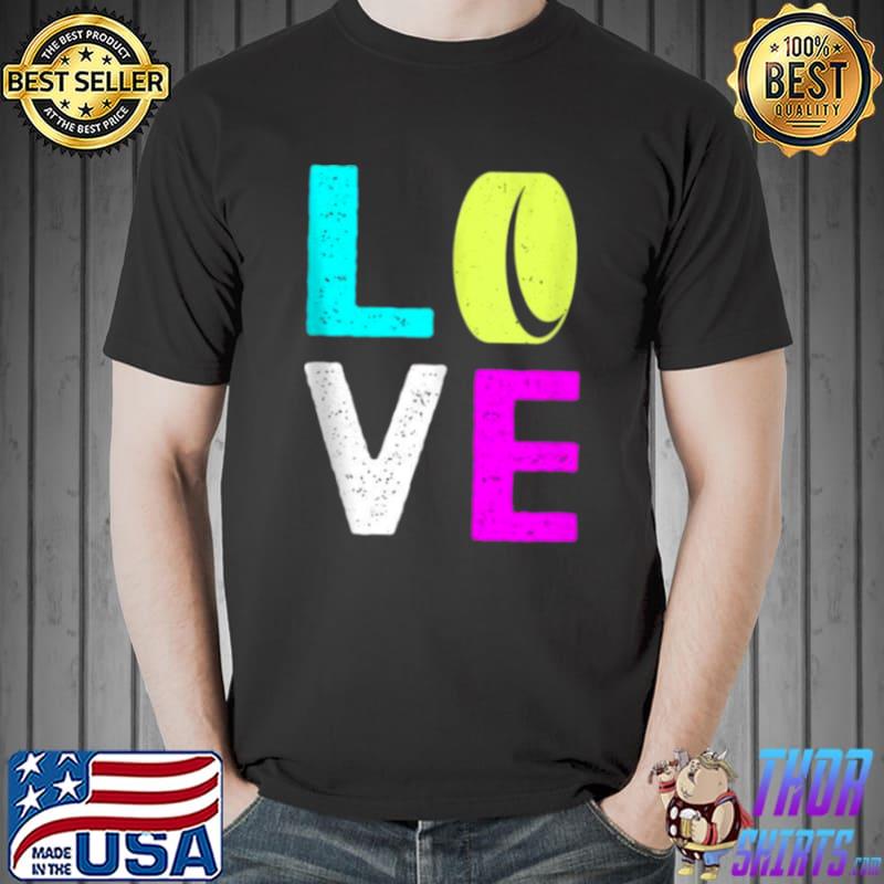 Premium Retro Valentines Day Hearts Hockey Sports Player Shirt Unisex