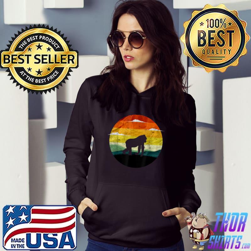 Retro Vintage Gorilla Monkey Animal Lover Sunset 70s 80s T-Shirt