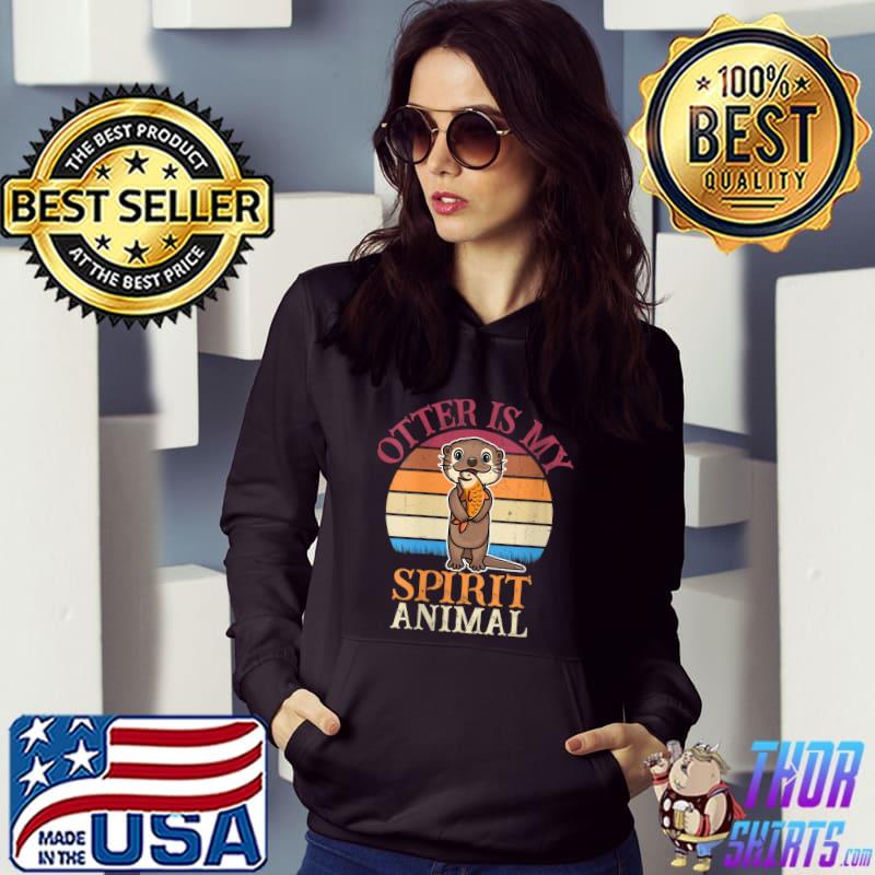 Retro Vintage Sunset Otter Is My Spirit Animal - Otter Lover T-shirt