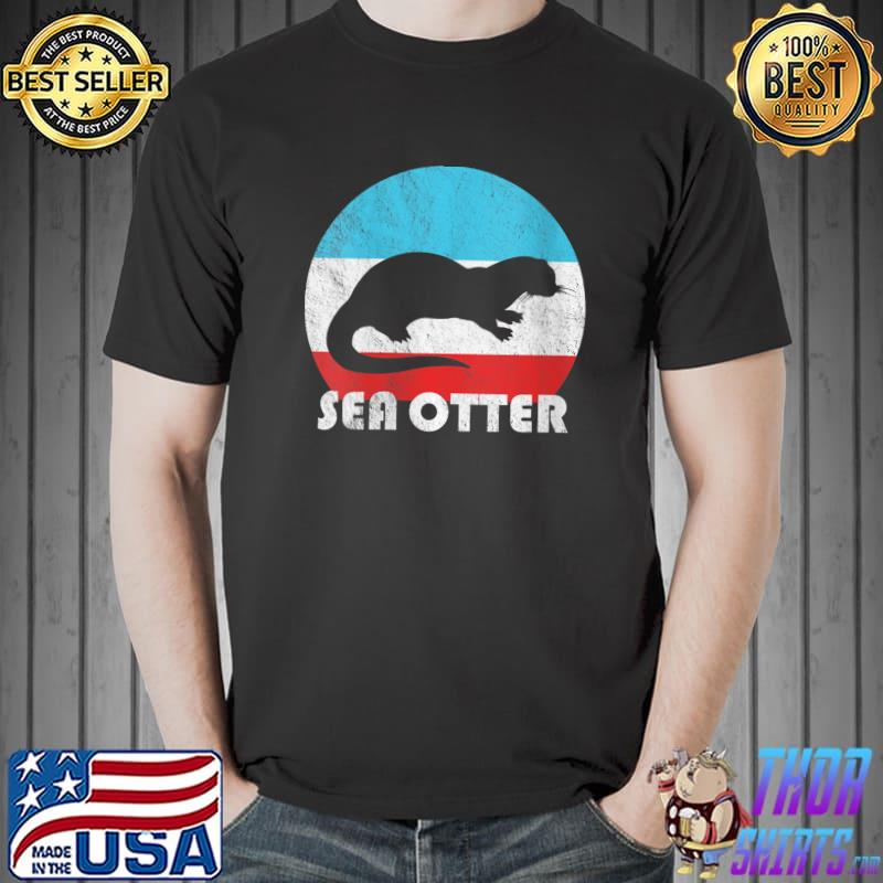 Sea Otter Vintage Retro Silhouette T- Unisex