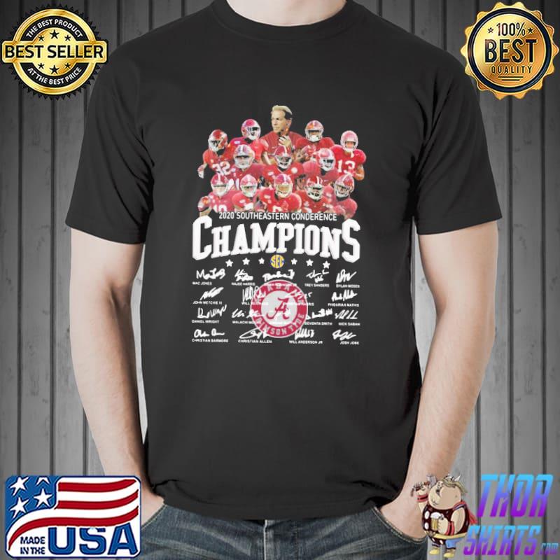 So Alabama Crimson Tide 2020 Southeastern Conference Champions Player Names Signatures Shirt Unisex