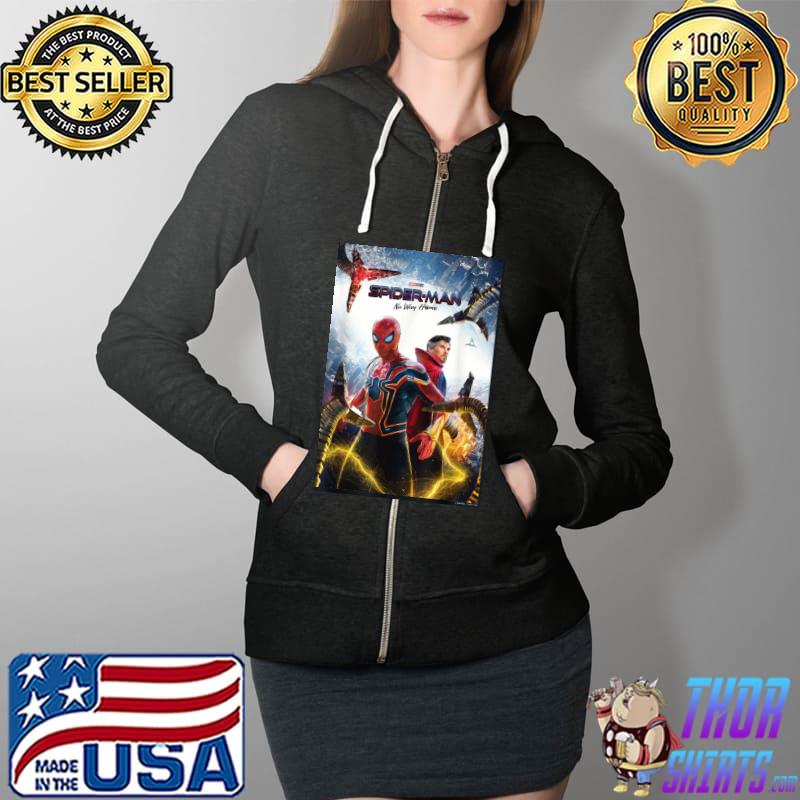 Spider-Man No Way Home Group Shot Face Off Poster T-Shirt Full Zip Hooded