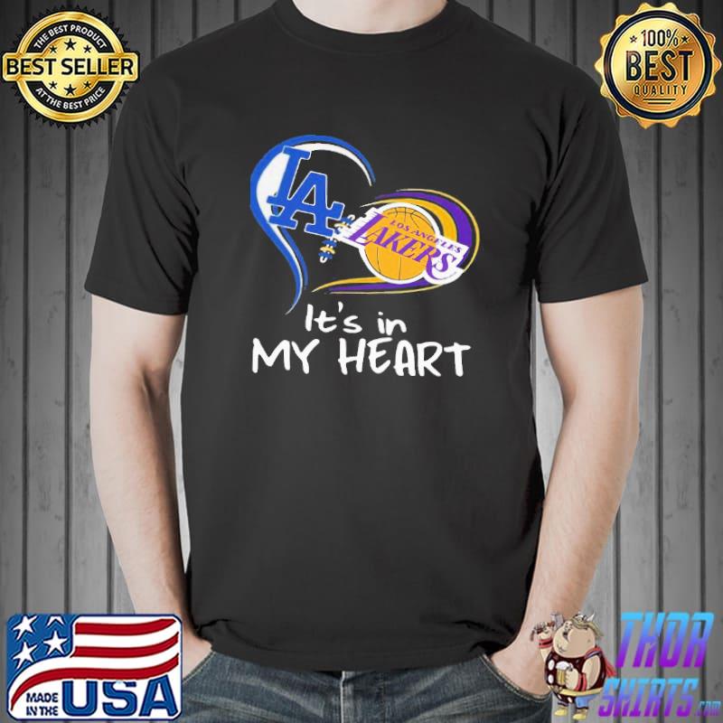 Sweet Los Angeles Raiders And Los Angeles Lakers Its In My Heart Shirt Unisex