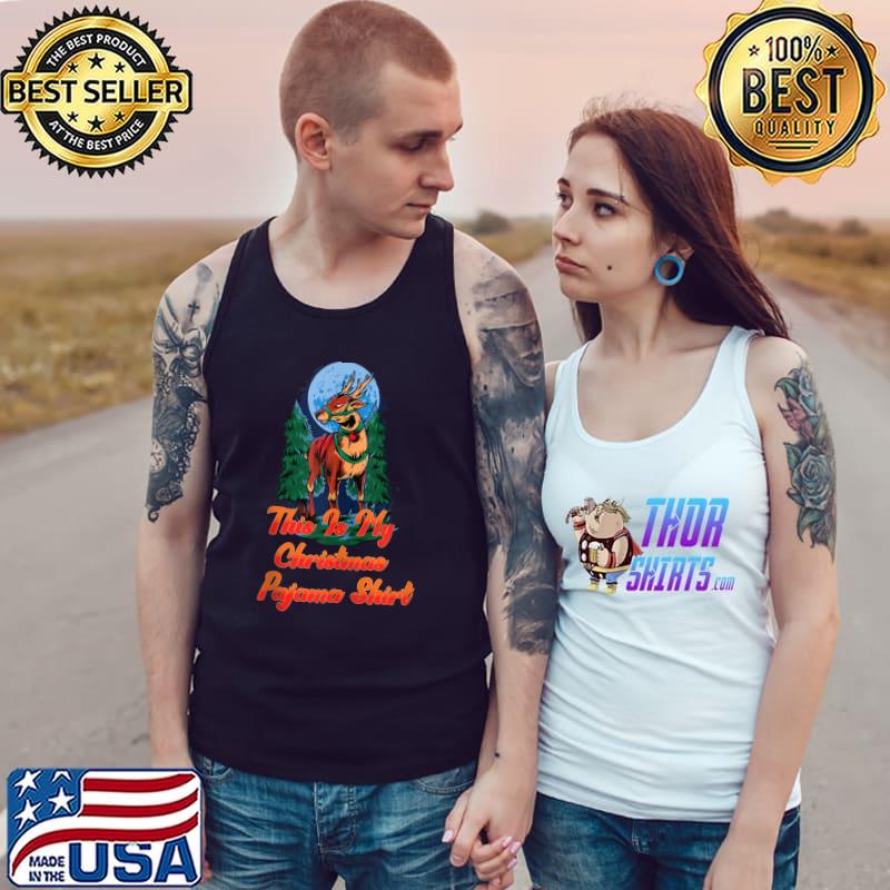This Is My Christmas Pajama Shirt Reindeer Reindeer Xmas T-Shirt Tank Top