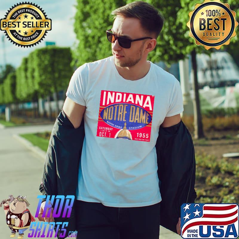 Top 1955 Indiana Vs Notre Dame Fotball Ticket Stub Art Shirt Unisex