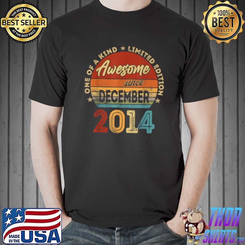 Vintage December 2014 Retro 7 Year Old 7th Birthday Gift T Shirt Unisex