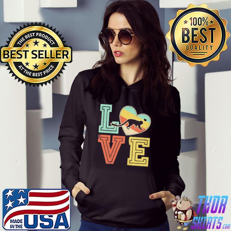 Vintage retro love monkey animals couple Valentines shirt