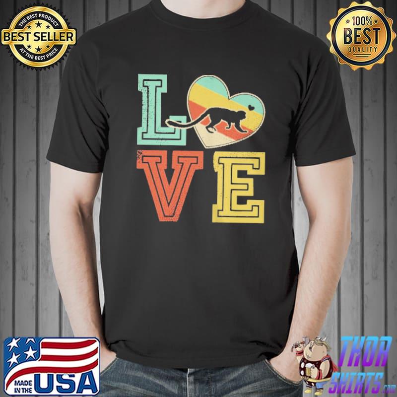 Vintage retro love monkey animals couple Valentines Unisex