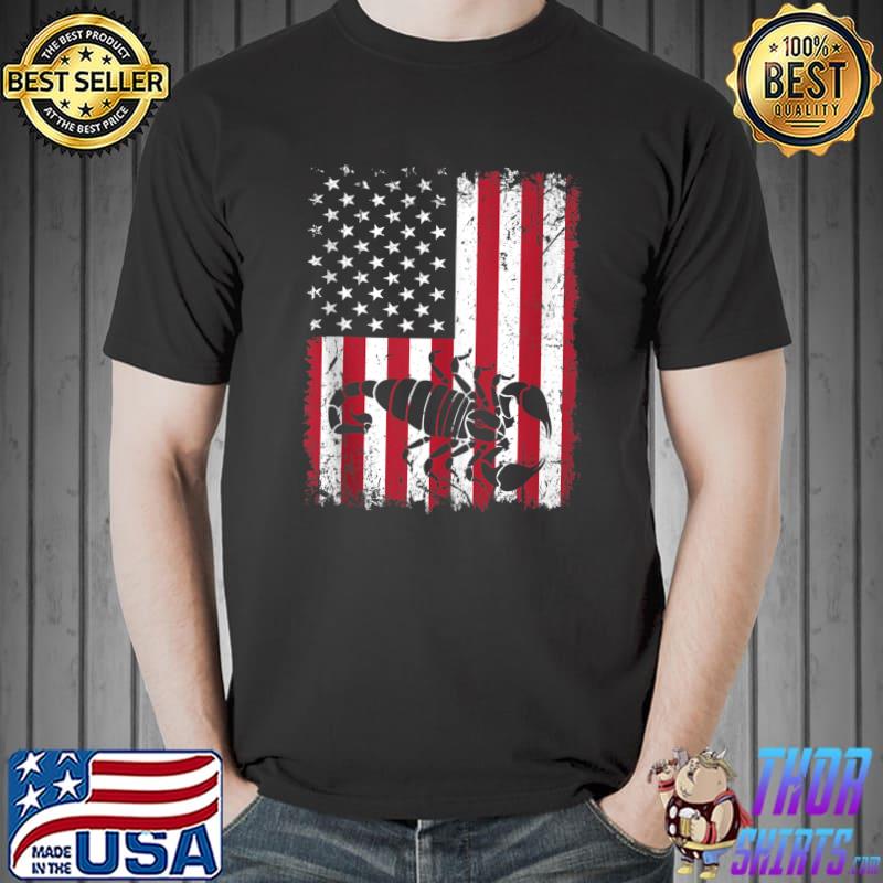 Vintage Scorpion American Flag Animals Lover Zookeeper T- Unisex
