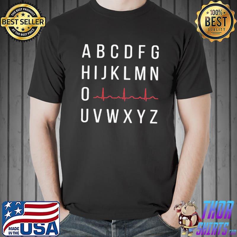 Wicked A B C D E F G H I J K L M N O Heartbeat U V W X Y Z Nurse Shirt Unisex