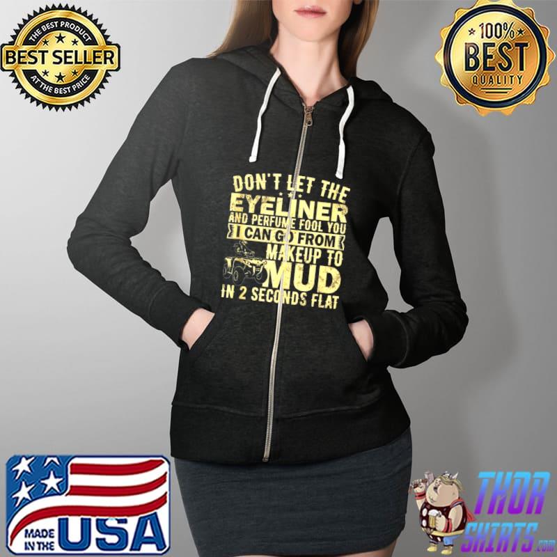 Awesome ATV Girl Makeup to Mud Pink Dirt Quad ATV 4 Wheeler Quad Shirt Full Zip Hooded