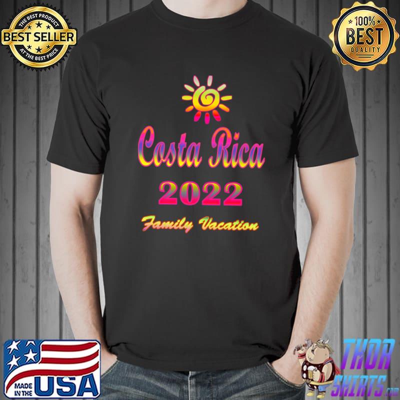 Awesome Costa Rica Family Vacation 2022 Spiral Sun Rainbow Premium T-Shirt Unisex