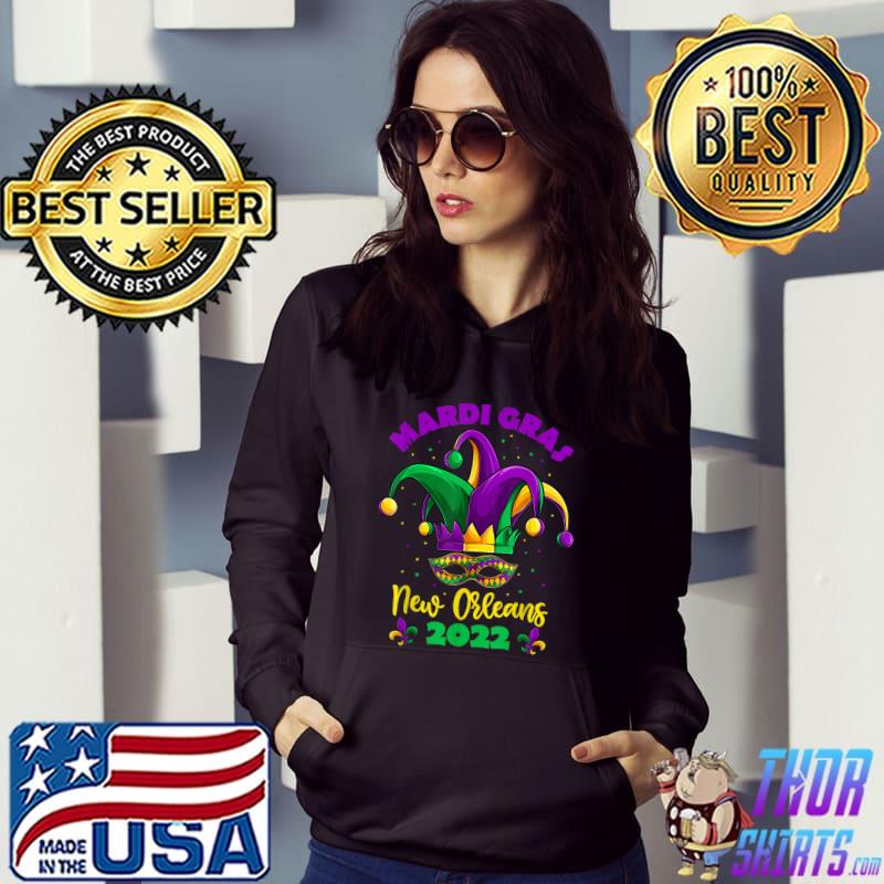 Awesome Mardi Gras New Orleans Jester Hat Mask T-Shirt Hoodie