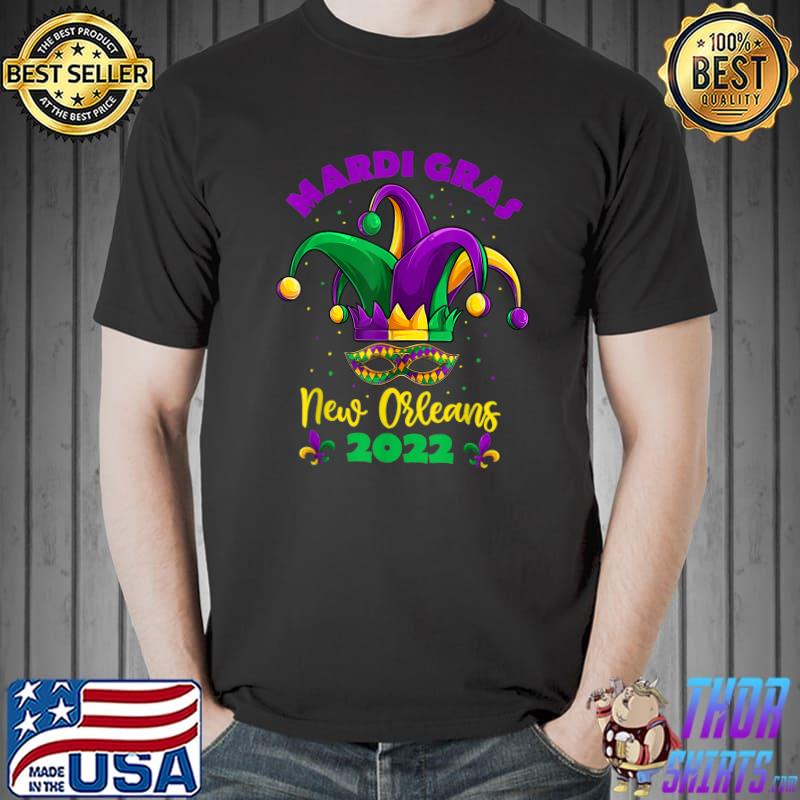 Awesome Mardi Gras New Orleans Jester Hat Mask T-Shirt