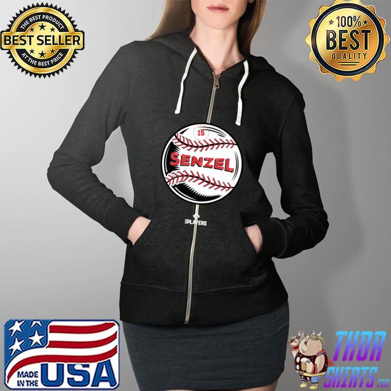 Awesome Nick Senzel Baseball MLBPA Cincinnati MLB Players Premium T-Shirt Full Zip Hooded