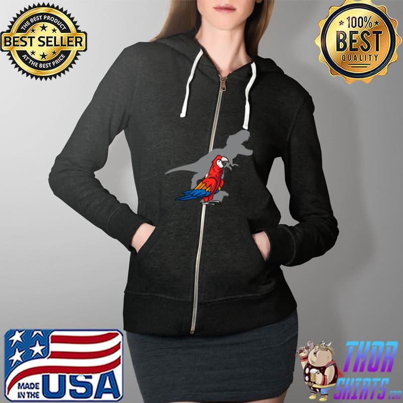 Awesome Parrot T-Rex Screaming Macaw Pet Bird Lover T- Full Zip Hooded