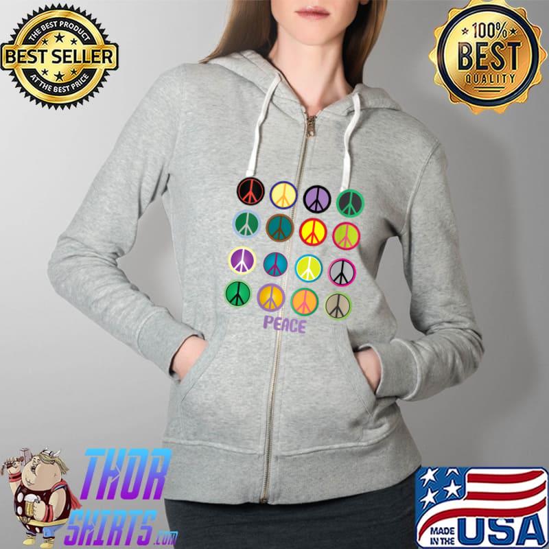 Awesome Peace Seeker Sign Peace Lover Symbol T-Shirt Full Zip Hooded
