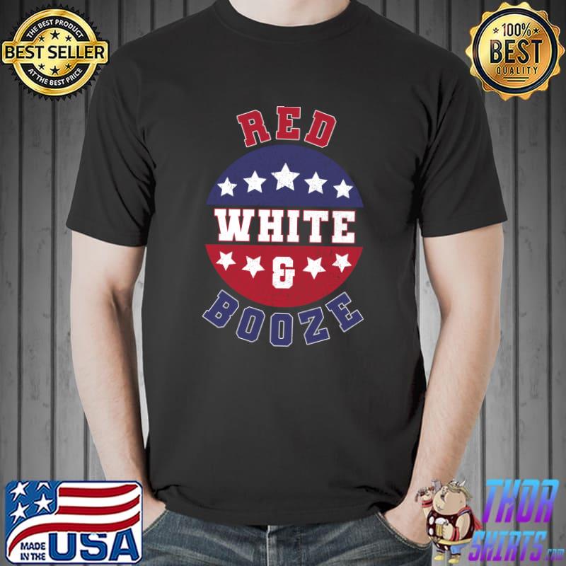 Awesome Red White And Booze Drinking 4th of July USA Flag T-Shirt Unisex