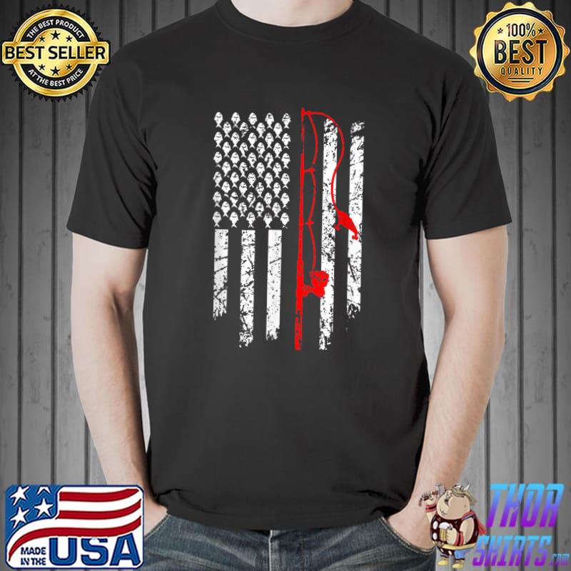 Awesome Vintage Fishing Clothes Flag Bass Fishing T-Shirt Unisex
