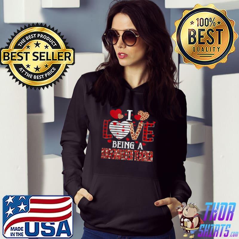 Best I Love Being A Kindergarten Teacher Red Plaid Valentines Shirt