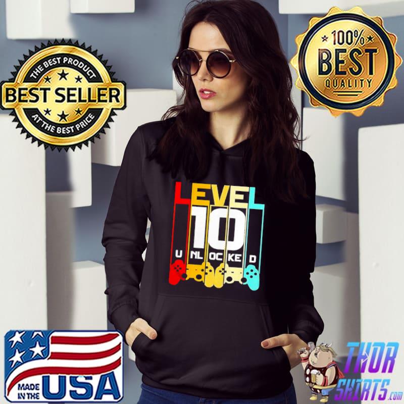 Best Level 10 Unlocked 10th Birthday Matching Video Game Shirt
