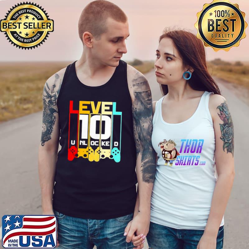 Best Level 10 Unlocked 10th Birthday Matching Video Game Shirt Tank Top