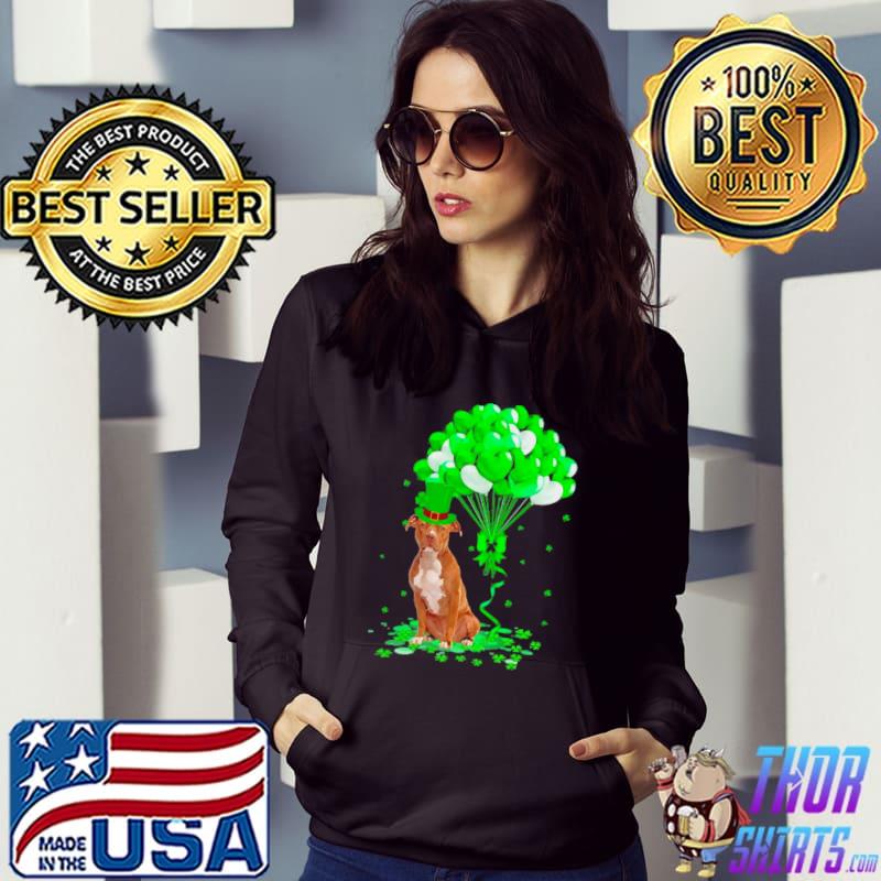Best Lucky Balloon Brown Pitbull Terrier Hearts Valentine’s Day Shirt