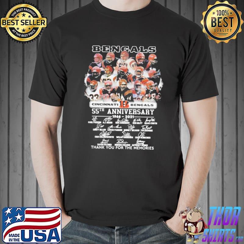 Best Nice cincinnatI bengals 55th anniversary thank you for the memories signatures Unisex