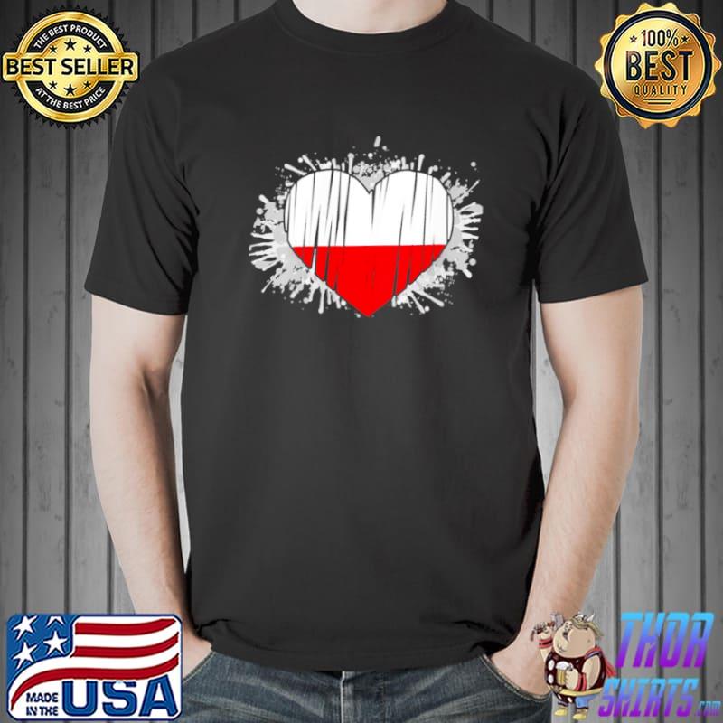 Best Polish Flag In Heart Shape For Tourists Poland Shirt Unisex