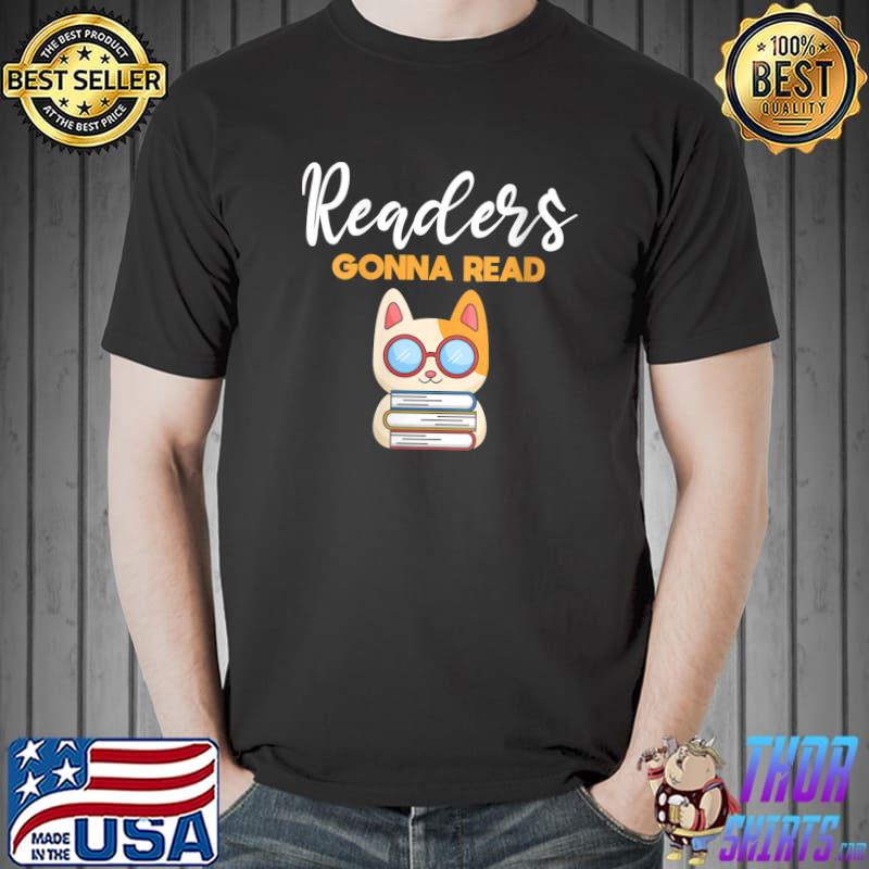 Best Readers Gonna Read Cat & Book Lover T- Unisex