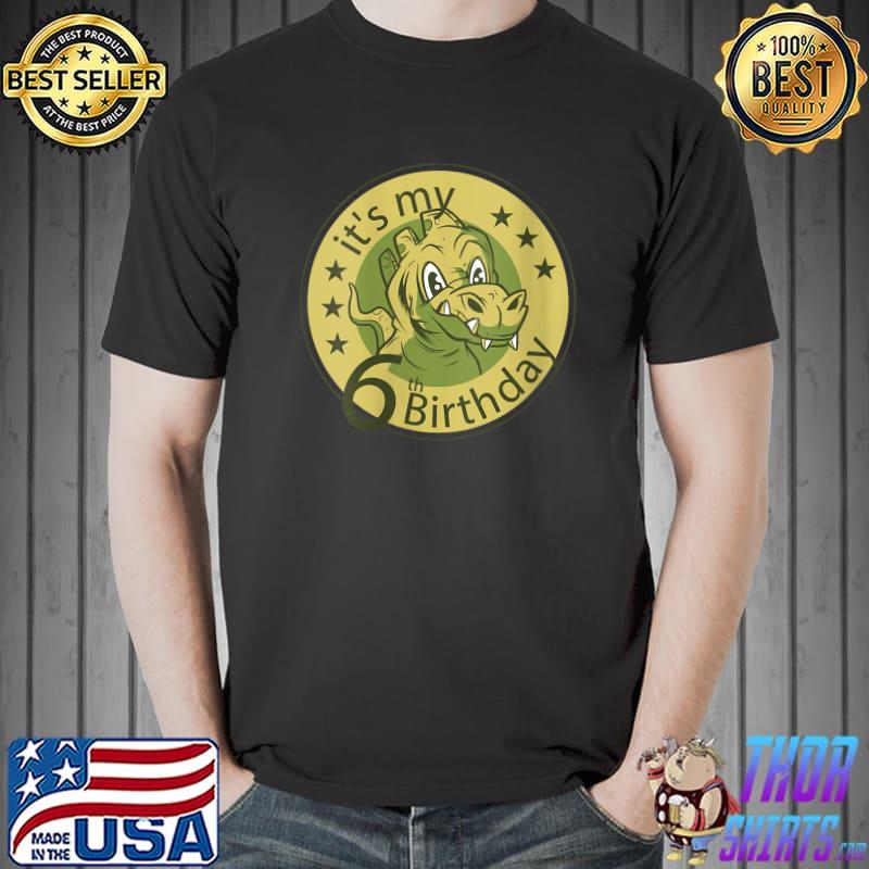 Funny Birthday Dinosaur 6th Birthday T-Shirt Unisex
