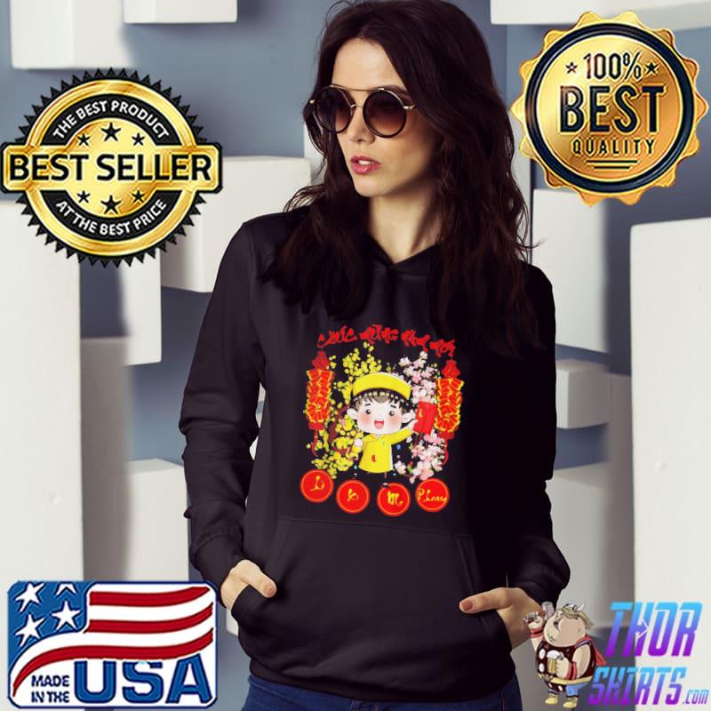 Funny Boy wearing aodaI lI xI me happy vietnamese lunar new year shirt