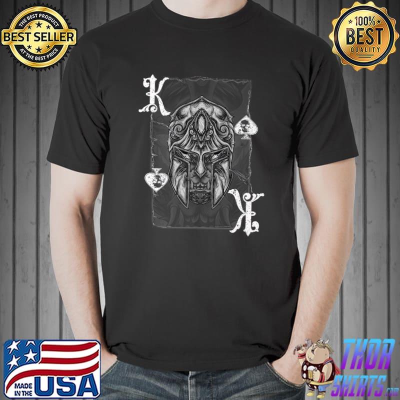 Funny King Of Spades Spartan Helmet Warrior - Vintage Poker Design Premium T-Shirt Unisex