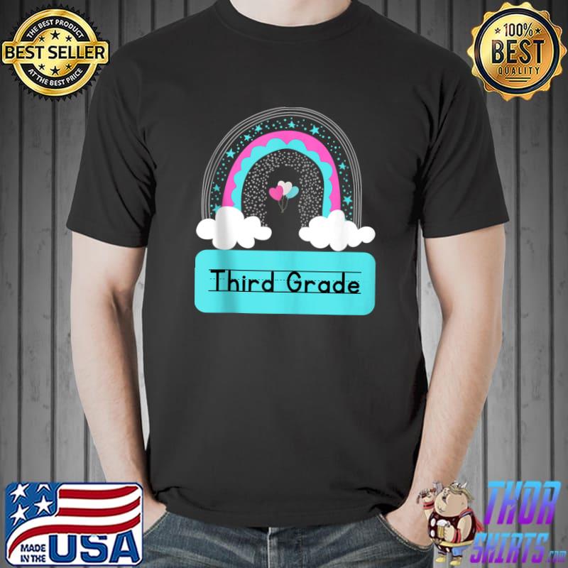 Funny Third Grade Teachers 3rd Students Cute Class Rainbow Graphic T Shirt Unisex