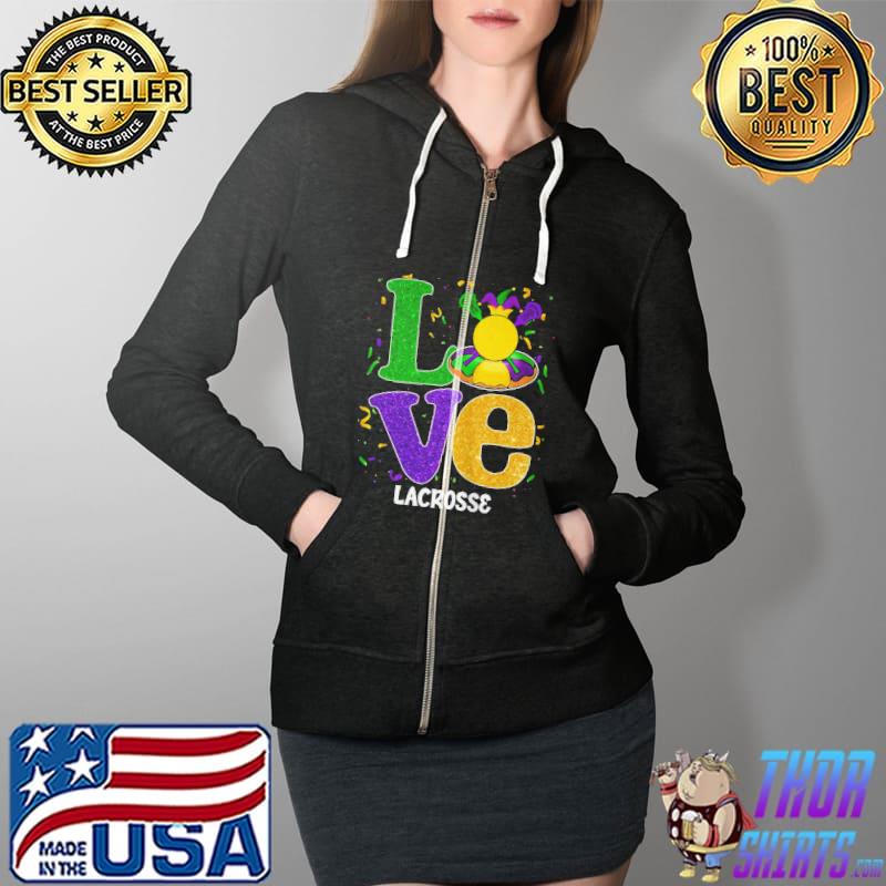 I love lacrosse mardI gras costume Full Zip Hooded