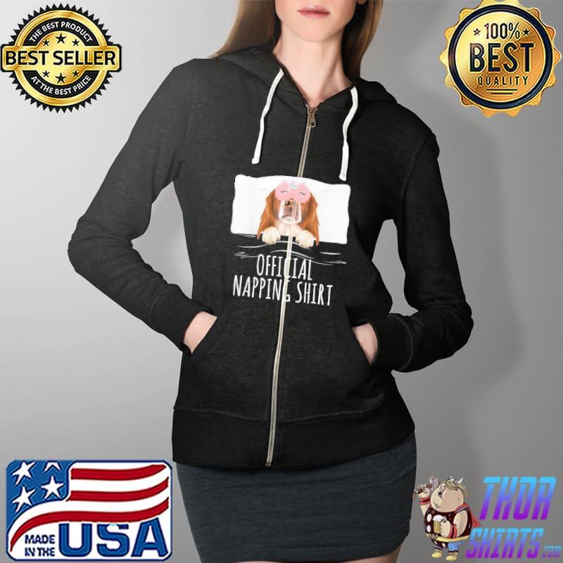 Irish Red White Setter Unicorn Sleep Mask Official Napping T-Shirt Full Zip Hooded