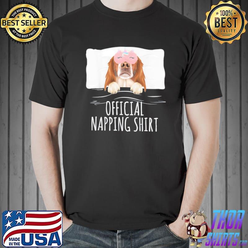 Irish Red White Setter Unicorn Sleep Mask Official Napping T-Shirt