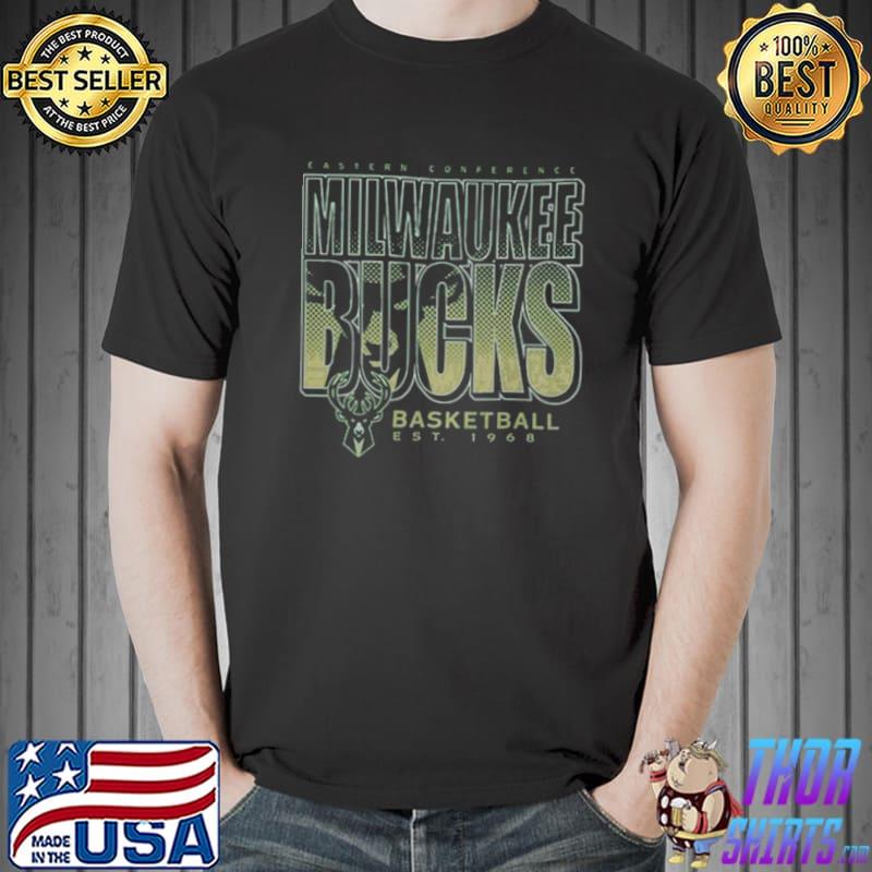Junk Food Bold Basketball Milwaukee Bucks T Shirt Unisex