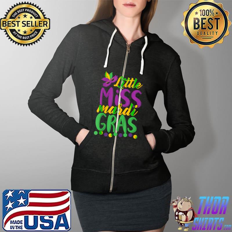 Nice Kids Little Miss Mardi Gras funny Mardi Gras 2022 T-Shirt Full Zip Hooded