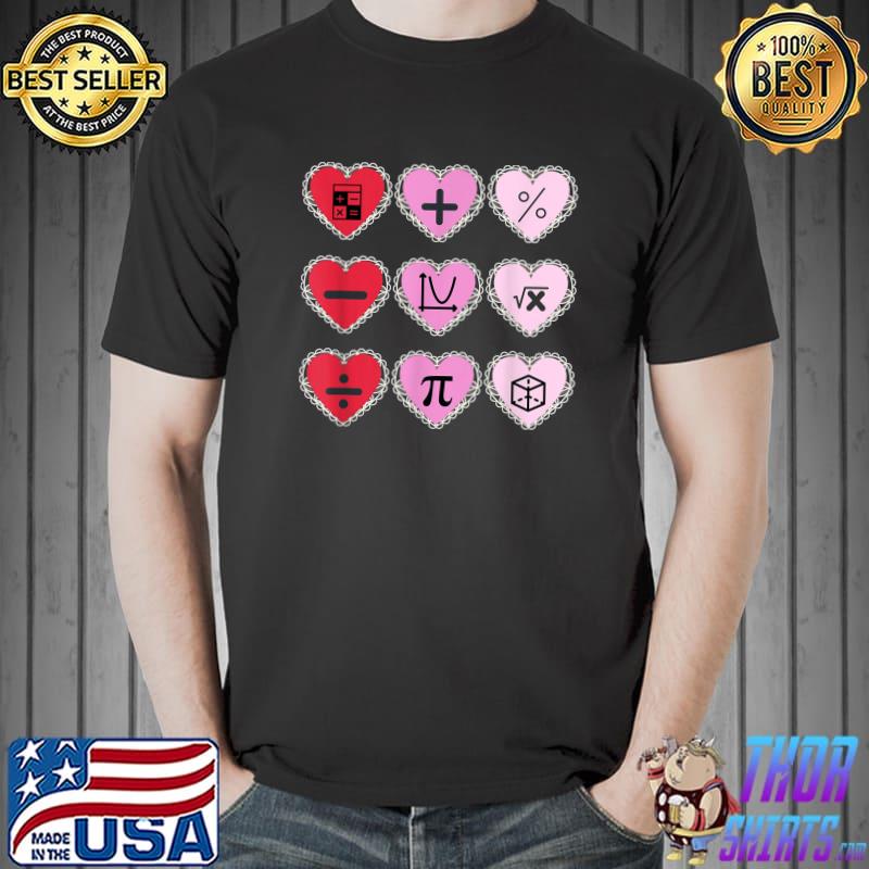 Nice Valentine's Day Hearts Math Design T-Shirt Unisex
