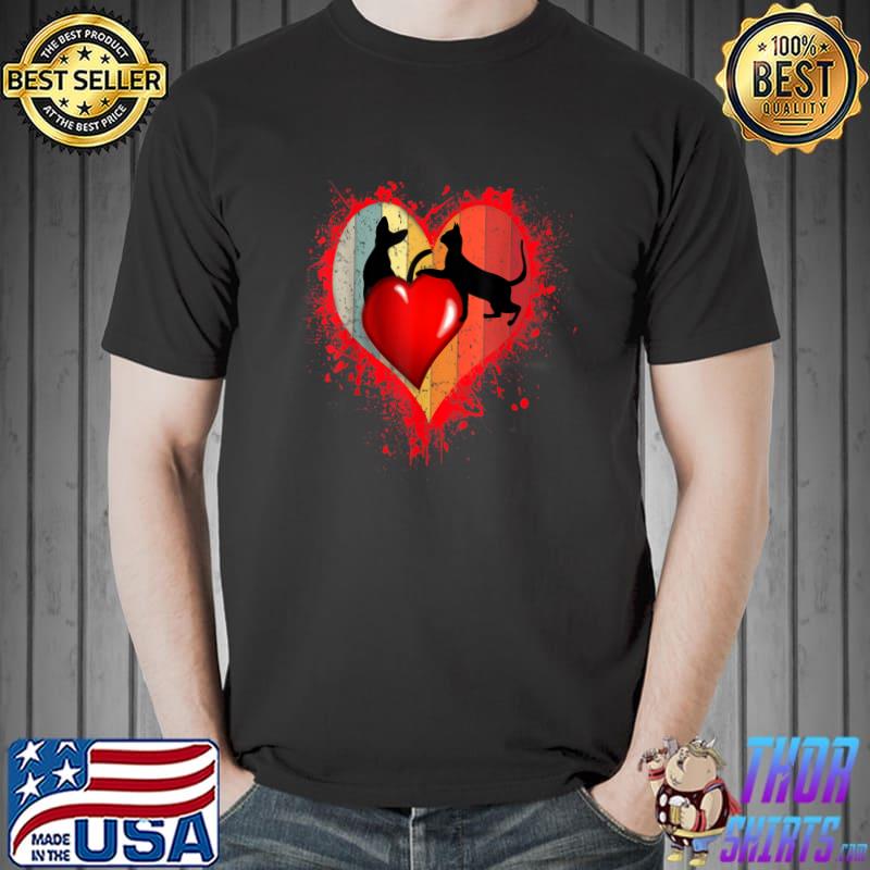 Nice Vintage Cute Cat valentine day, kitten lovers Kitty T-Shirt Unisex